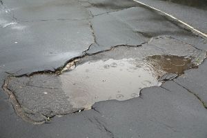 Damaged concrete asphalt