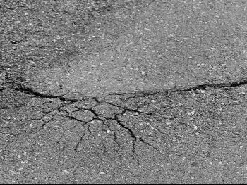 Cracked asphalt