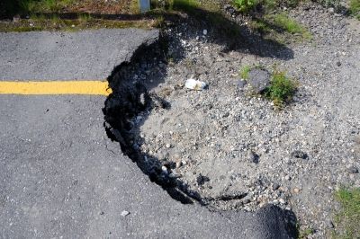 Destroyed asphalt in need of repairs