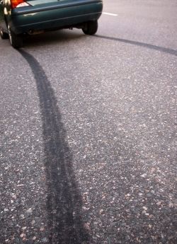 Skid marks on asphalt